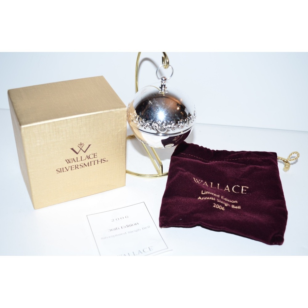 Wallace Silversmiths 2006 Silver Plate Sleigh Bell Ornament 36th Edition